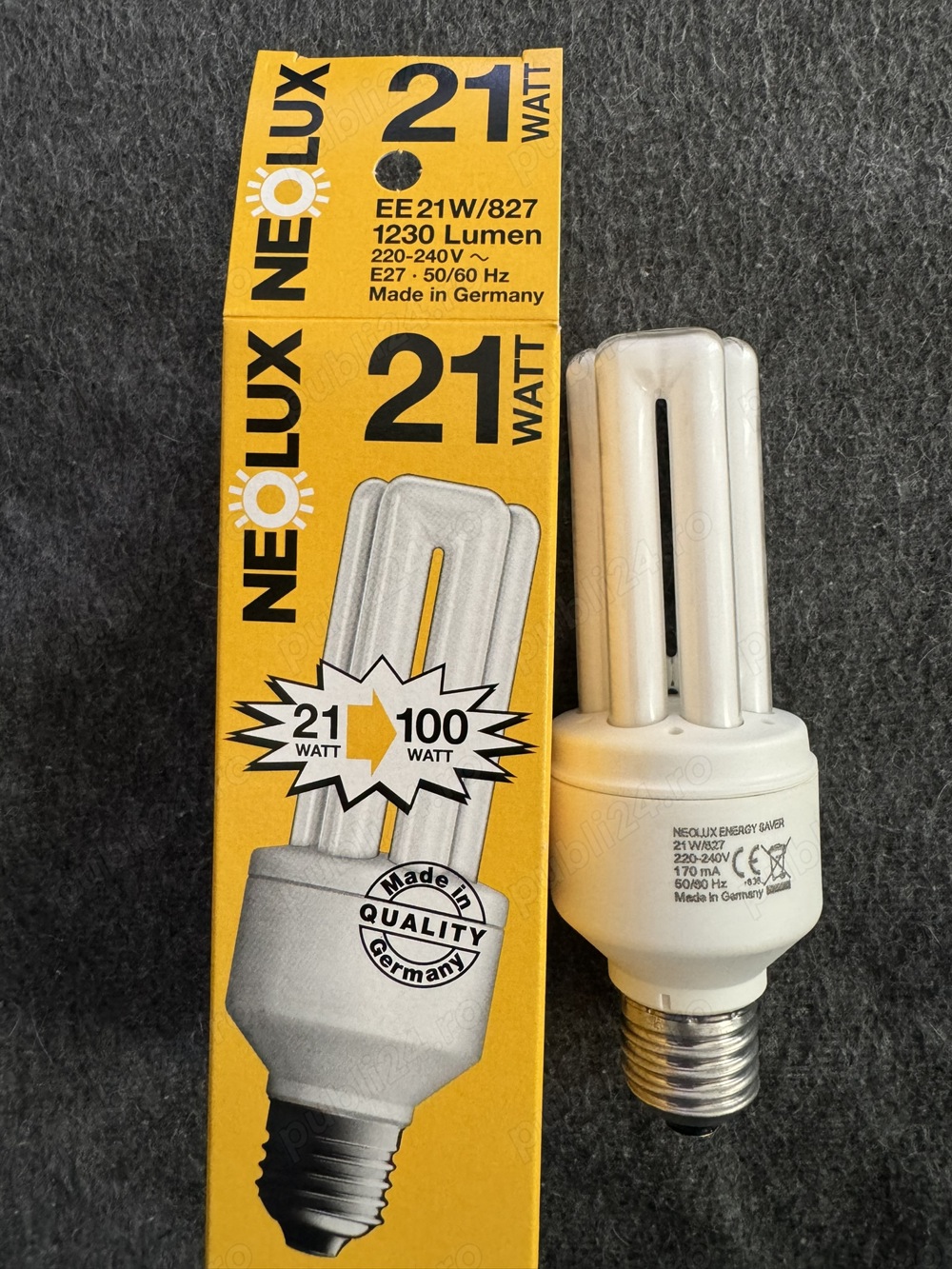 Bec economic NEOLUX 21W lumina calda echivalent becuri 100W