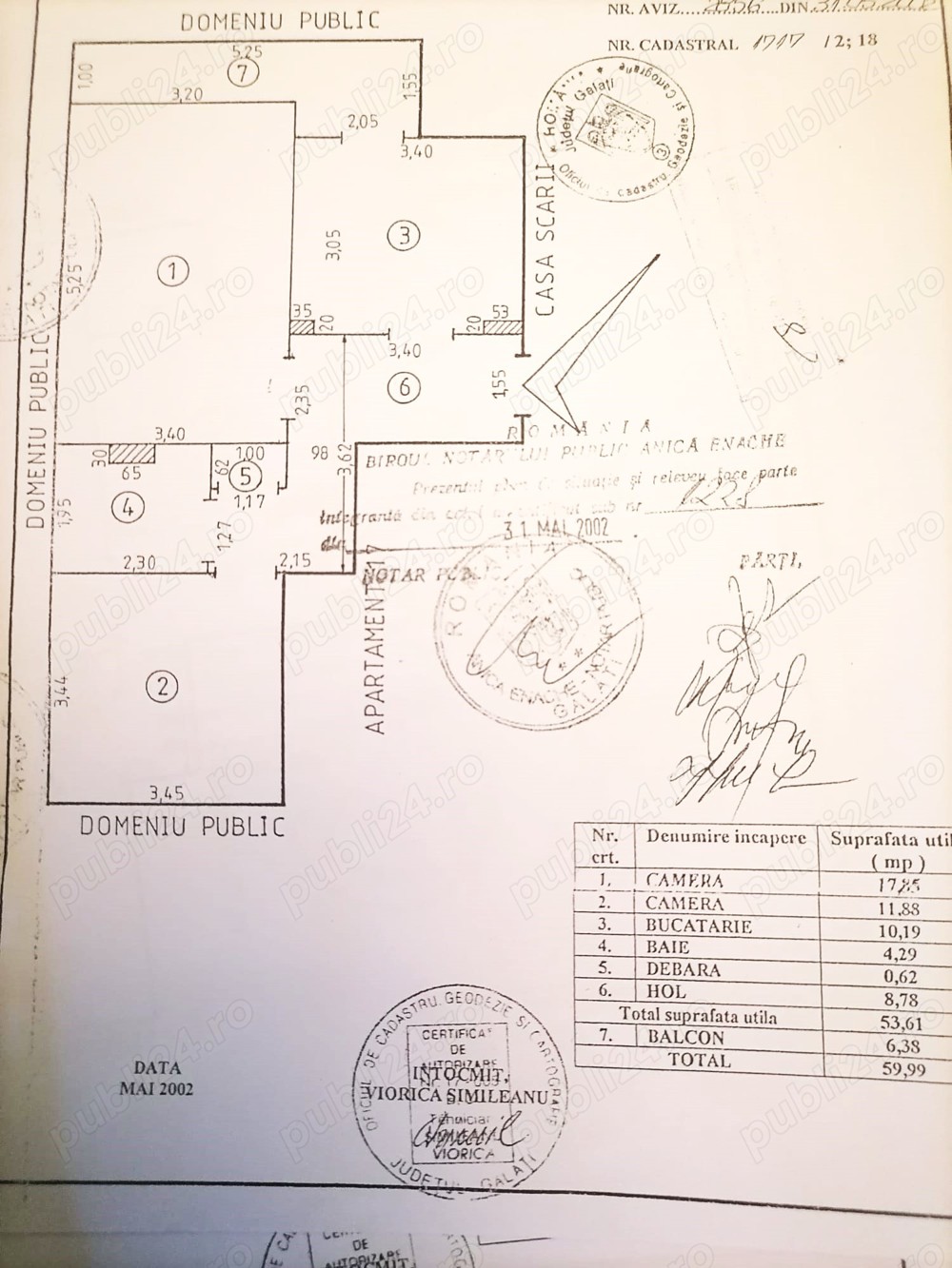 Apartament cu 2 camere in Centru, bloc din 1986