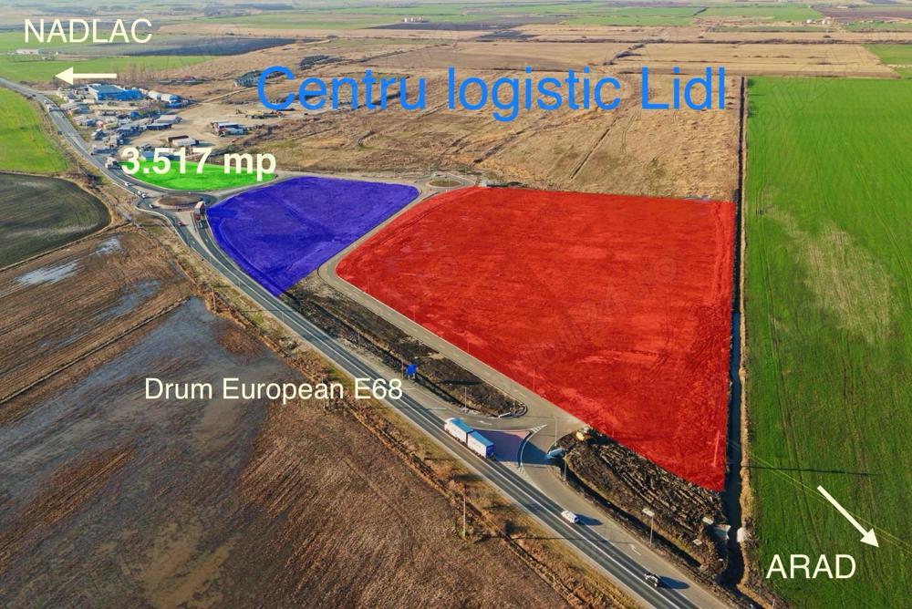 Oportunitate!!! Teren de vanzare in cea mai noua zona de servicii din Arad   depozit logistic LIDL