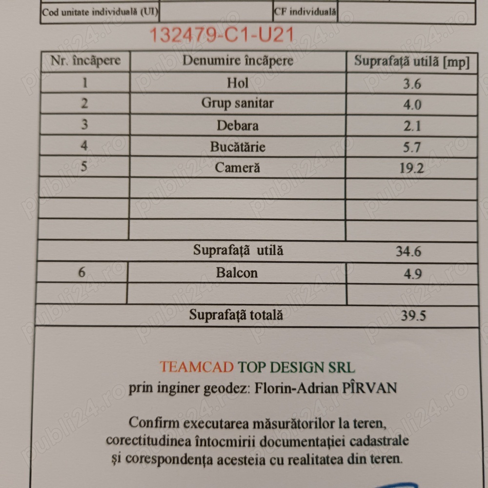 Vând garsoniera decomandata confort 1 et.2 din 4