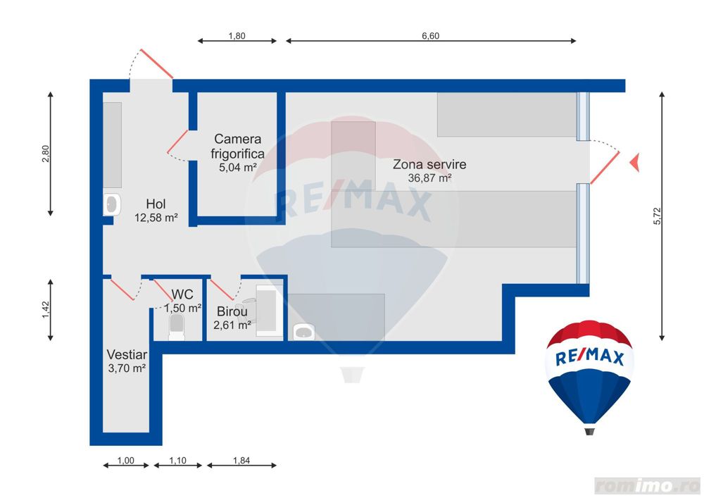 De vânzare spațiu comercial 61,80mp, în zona Bdul Dacia