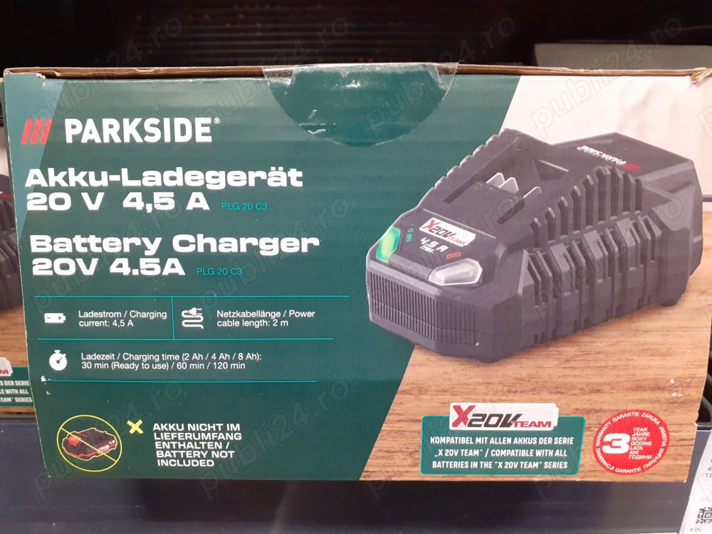 Incarcator PARKSIDE pentru baterii de 2Ah si 4,5Ah la 20V