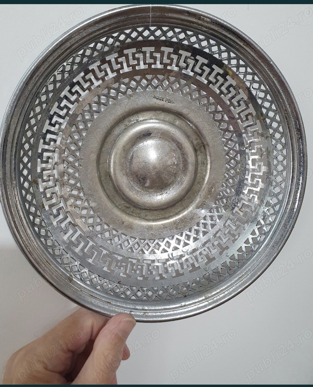 Fructiera veche din alpaca argintata