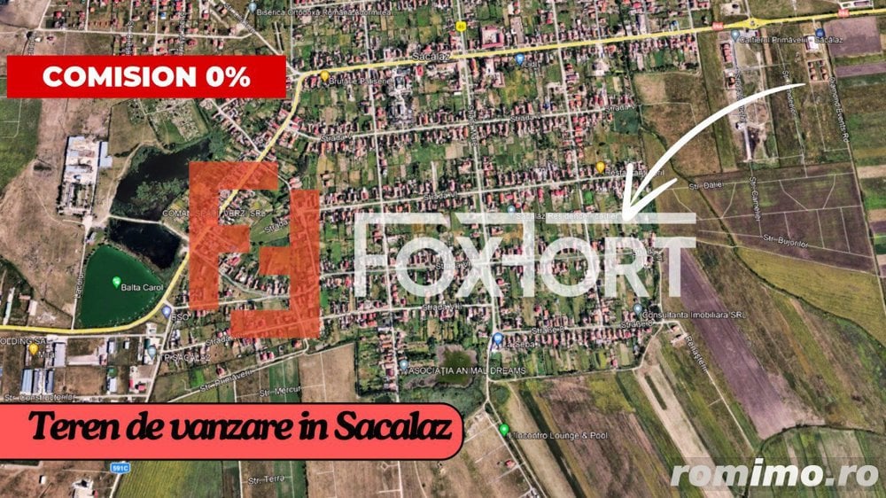 COMISION 0% Teren de vanzare, Sacalaz - Autorizatie de construire valabil