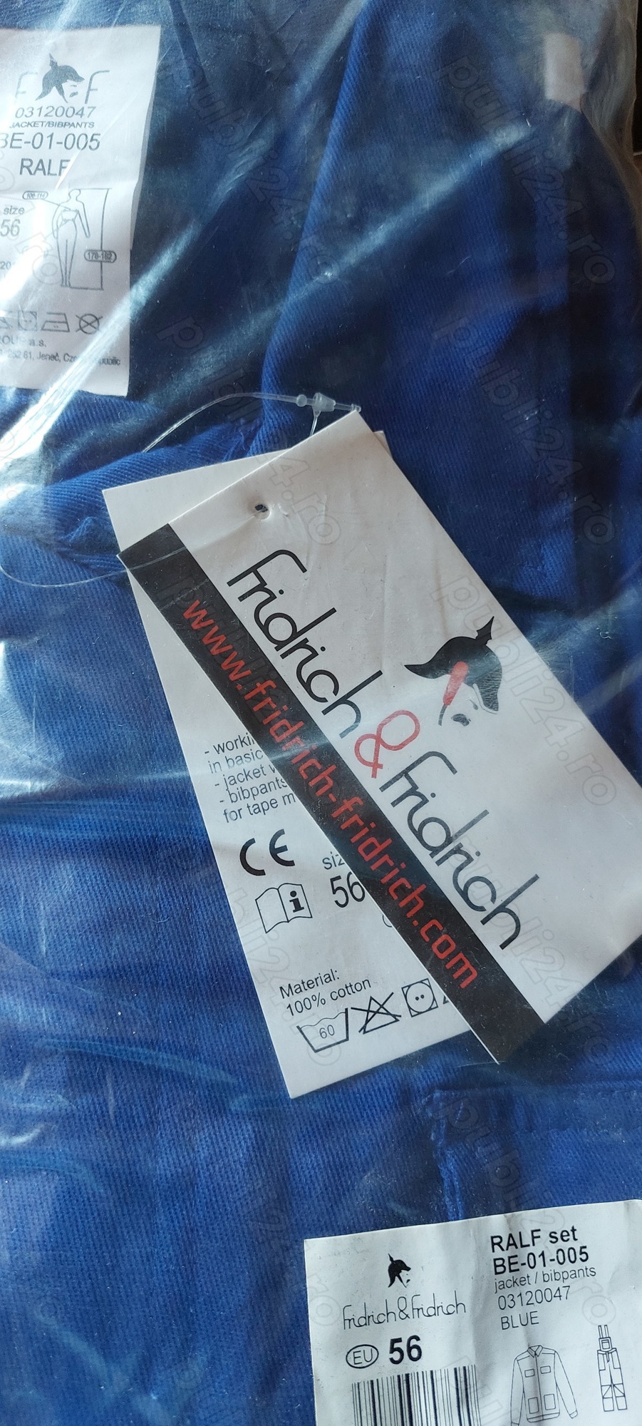 Salopeta albastră profesională masura 56