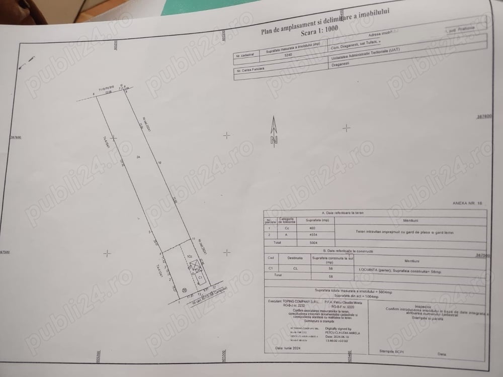 Oferta Teren 5000 MP + Casă batraneasca de Vânzare în Comuna Drăgănești, Prahova