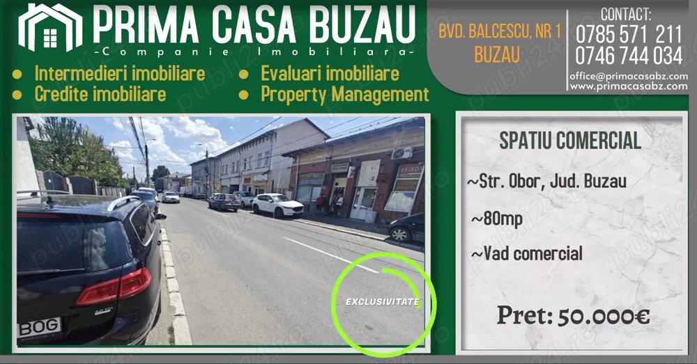 Spatiu comercia   zona centru   al. marghiloman   80mp   pret: 50.000   