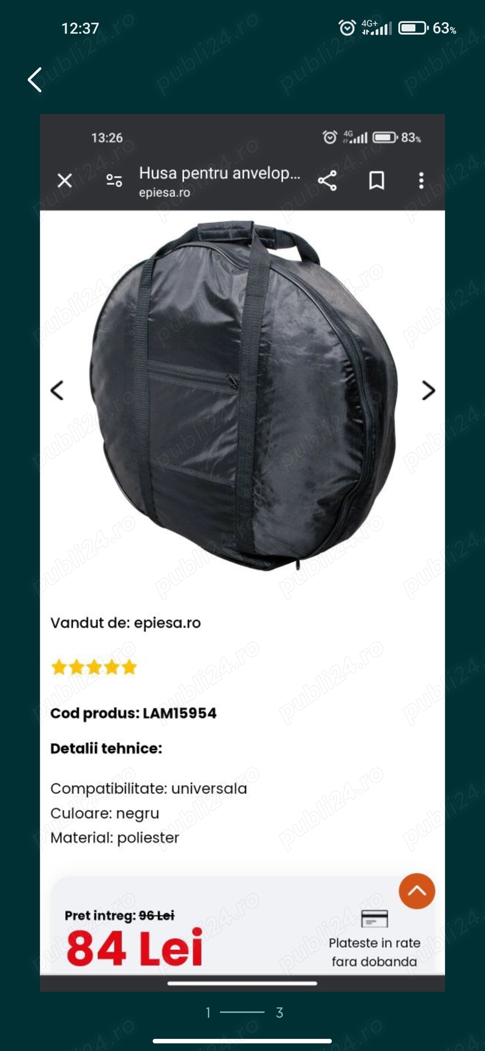 Set 4 huse roti jante Lampa 70x23cm