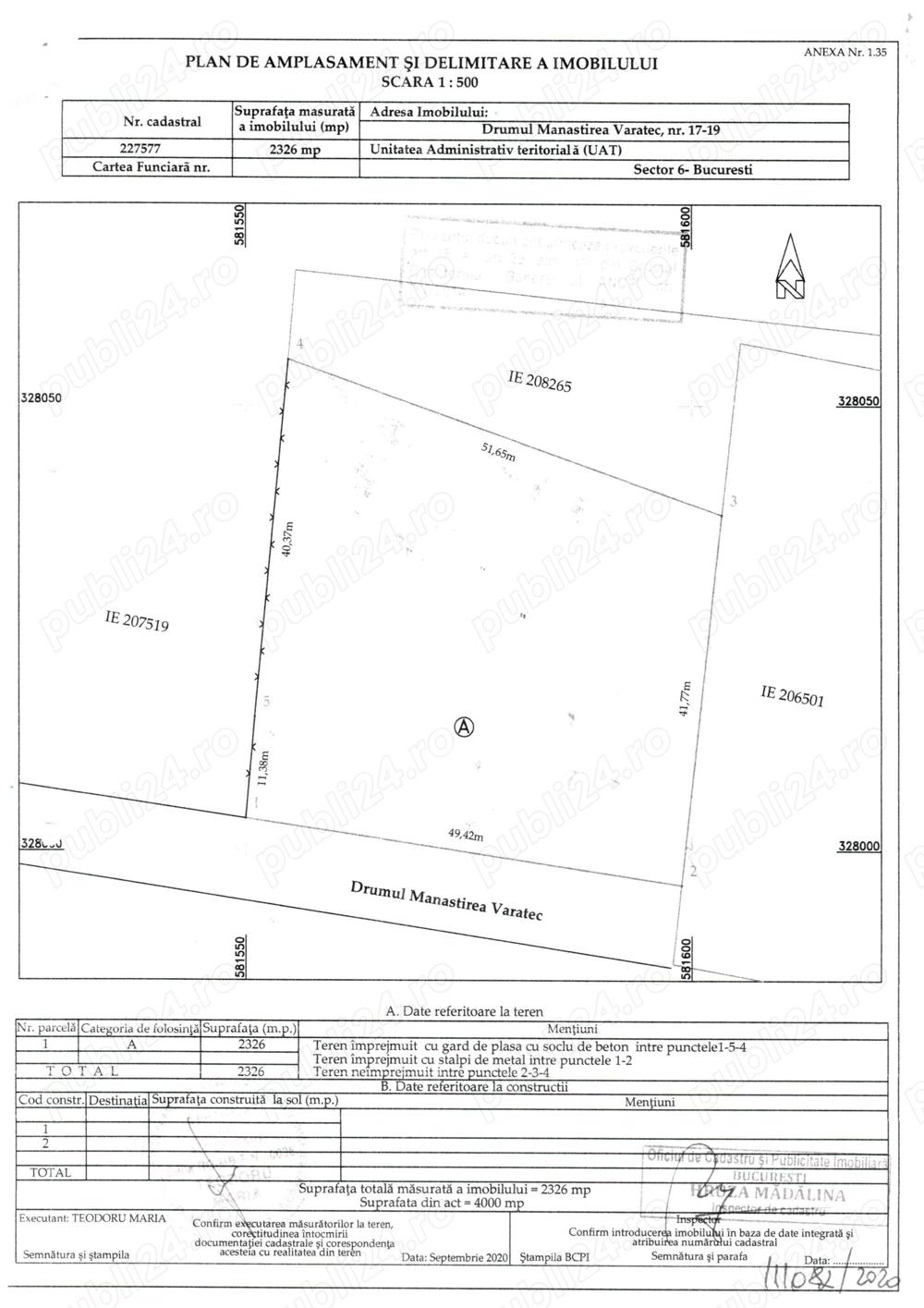 Teren 4000m2 de vsnzare,Manastirea Varatec,Lacul Morii,Bucuresti