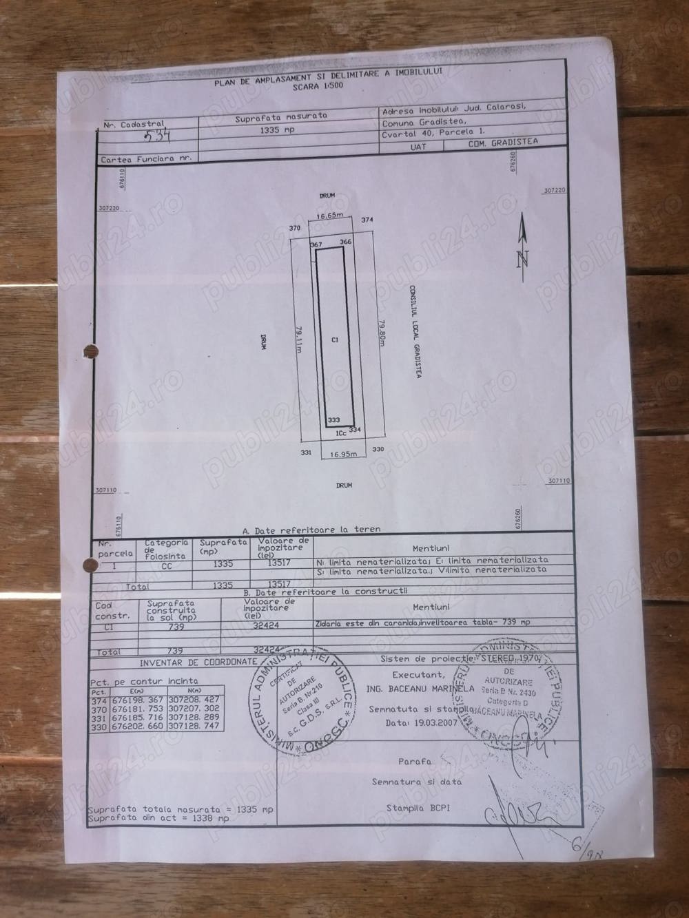 Vand imobil intravilan teren constructie adapost animale grajd cu utilitati Jud Calarasi-Gradistea