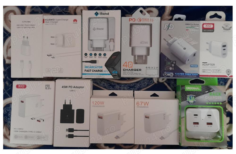 incarcatoare fast charge 20w 25w 38w 40w 120w iPhone Samsung Huawei Oppo Honor Xiaomi etc