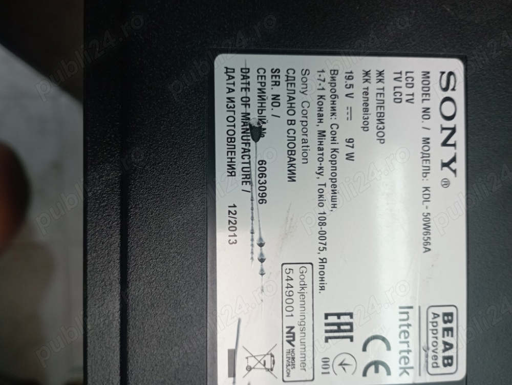  Sony Kdl-50w656A Kdl-60w605B Kd-43xh8596