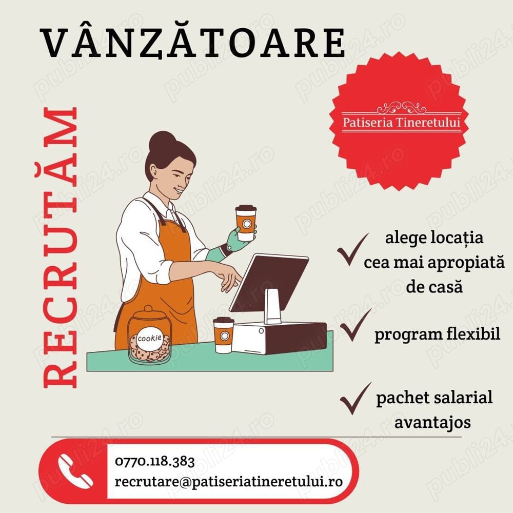 Vanzatoare patiserie -  Stefan cel Mare 