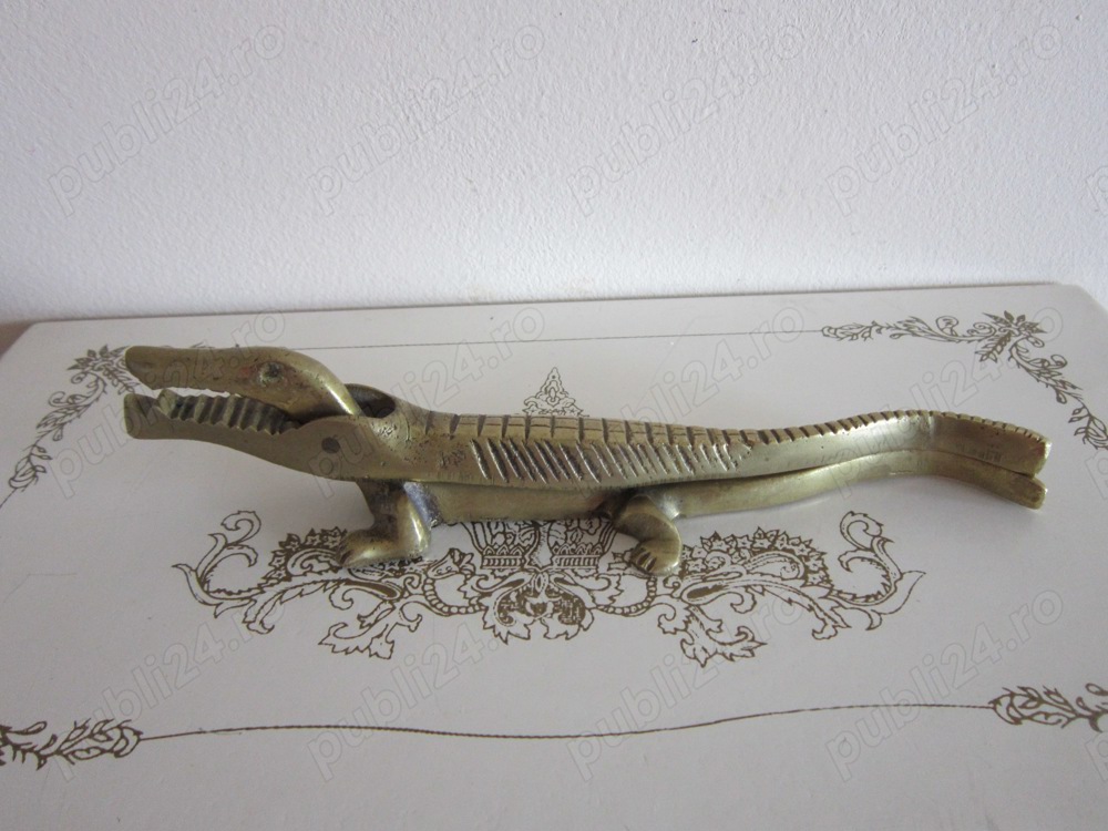 cadou rar bronz masiv Crocodil Aligator Cleste Mid-Century Walter Bosse 1950 Viena 