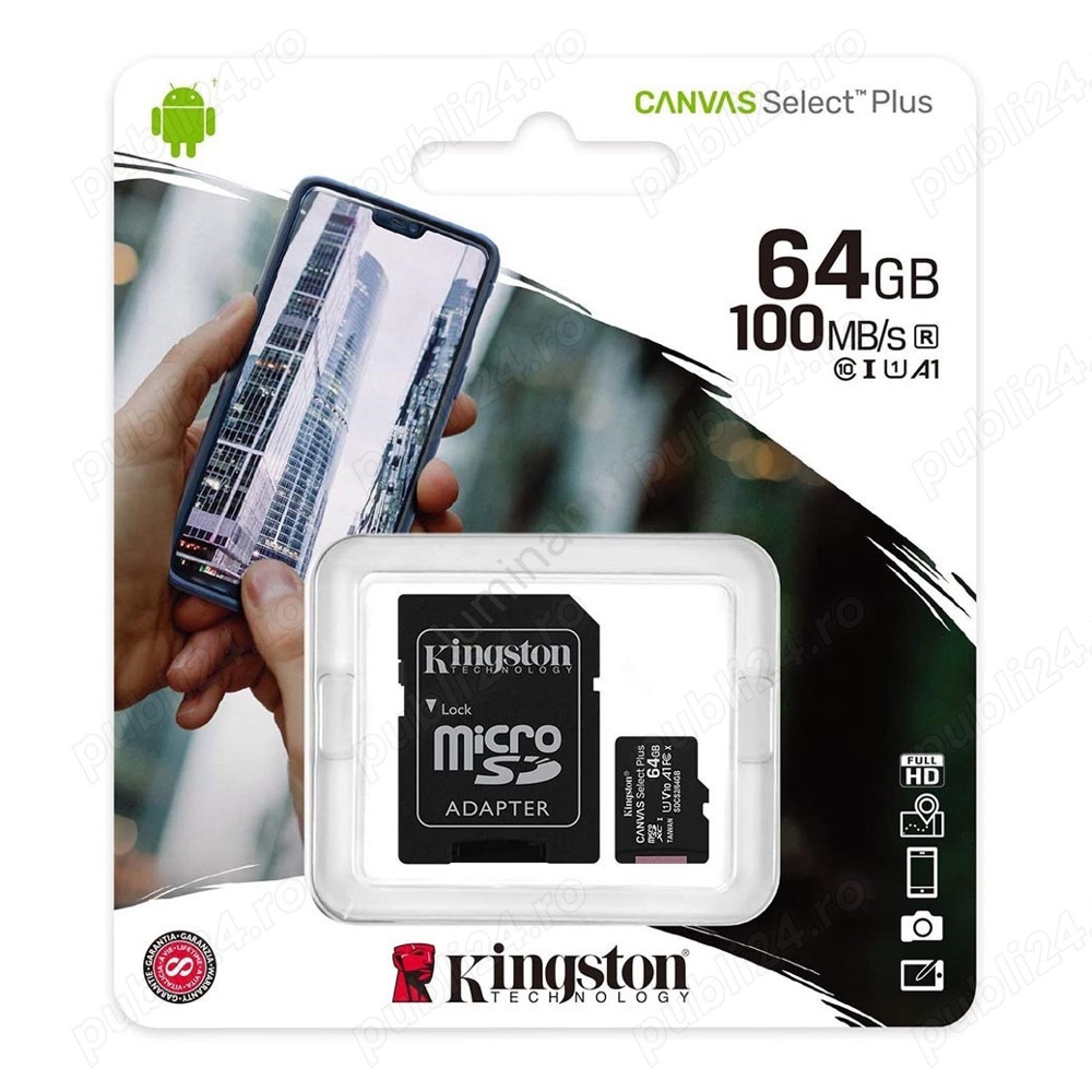 Card MicroSD Kingston Canvas Select Plus Class 10 XC Nou Sigilat