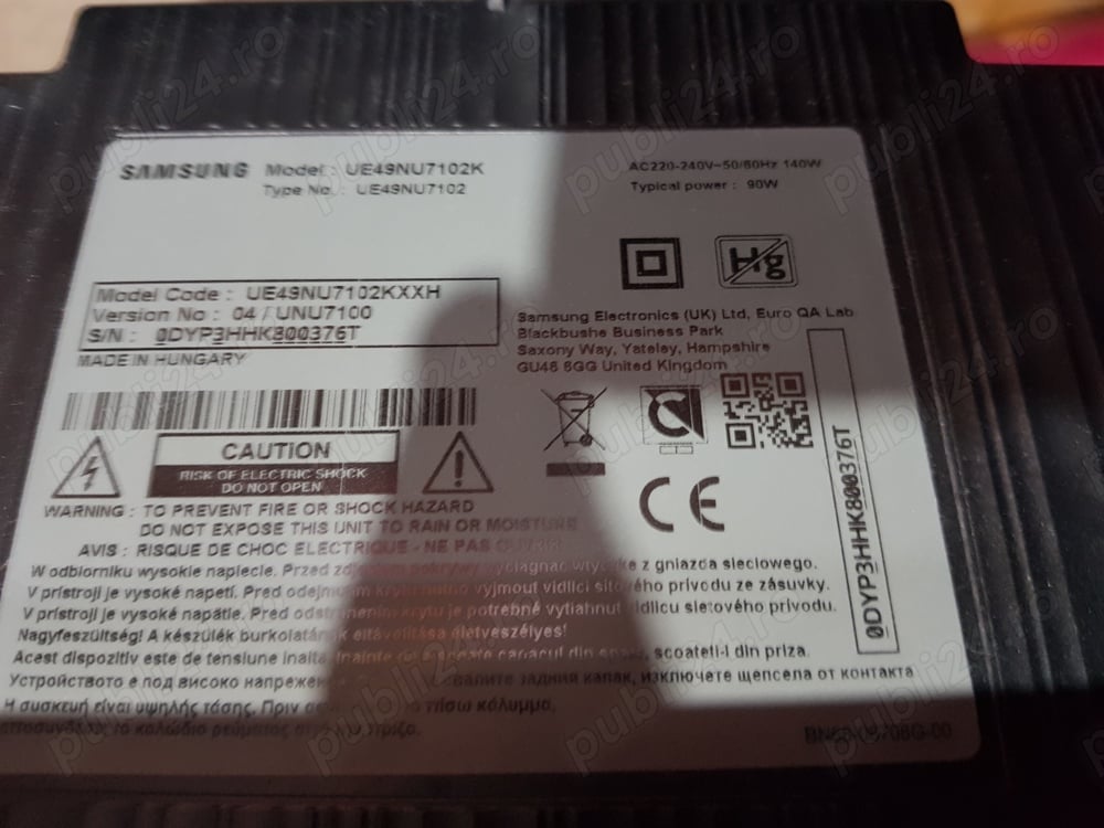 Dezmembrez tv Samsung ue49nu7102