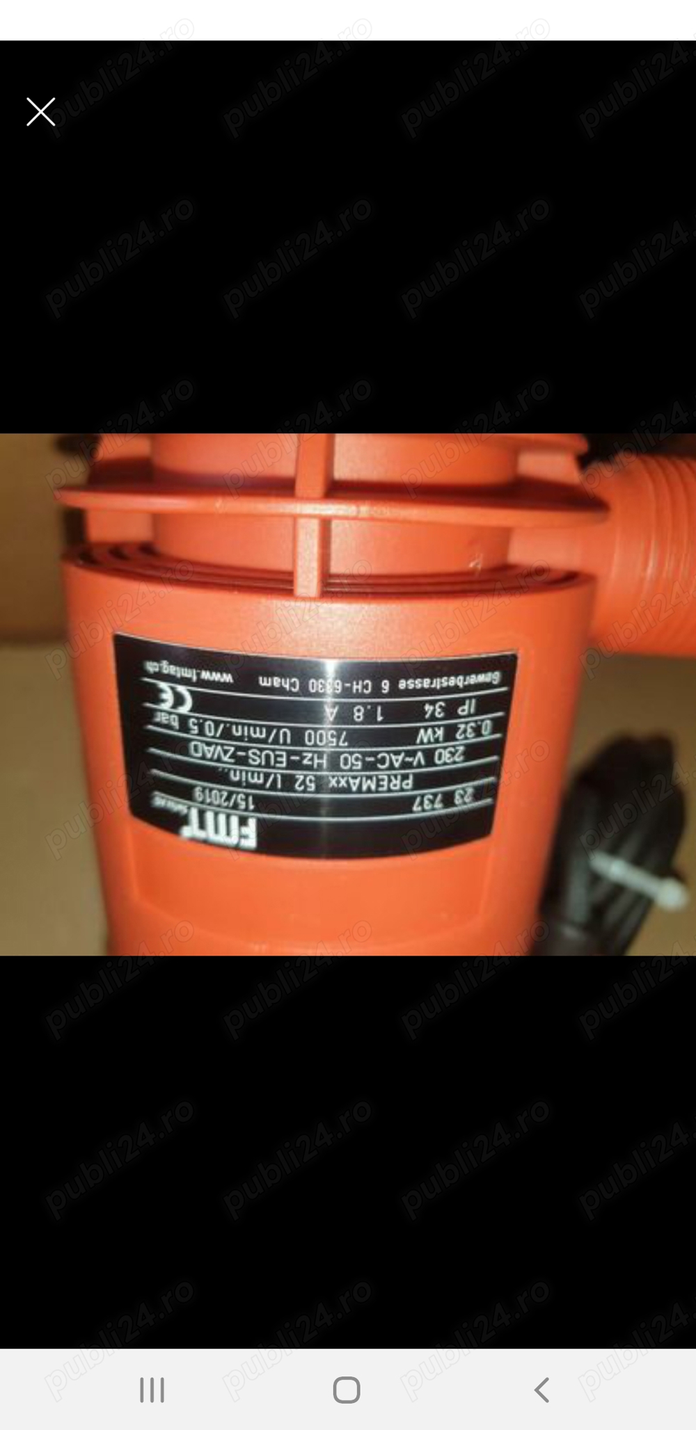 Pompa AdBlue, Uree, diesel, etc, FMT 0,32kw, 52 litri/minut,  220V, folosita o singura data, diesel