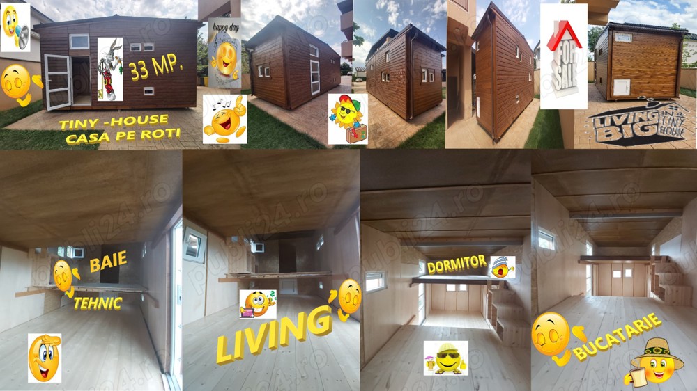 Tiny House Mini Casa Mobila Pe Roti Rulota Hambar Din Lemn Birou Afacere Din Poveste