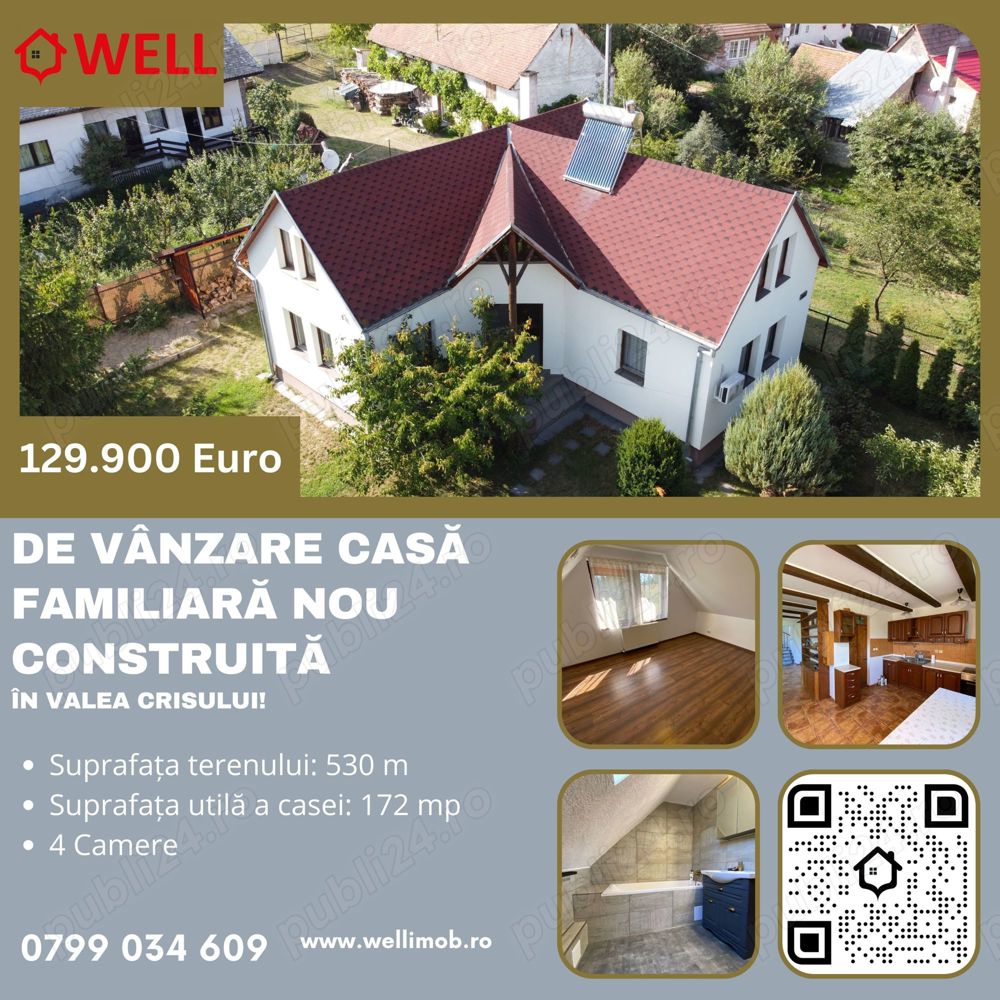 De vânzare casă familiară nou construită în Valea Crisului!