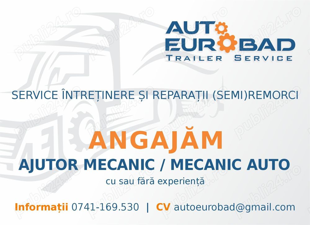 Angajăm ajutor mecanic - mecanic auto service semiremorci Sura Mica