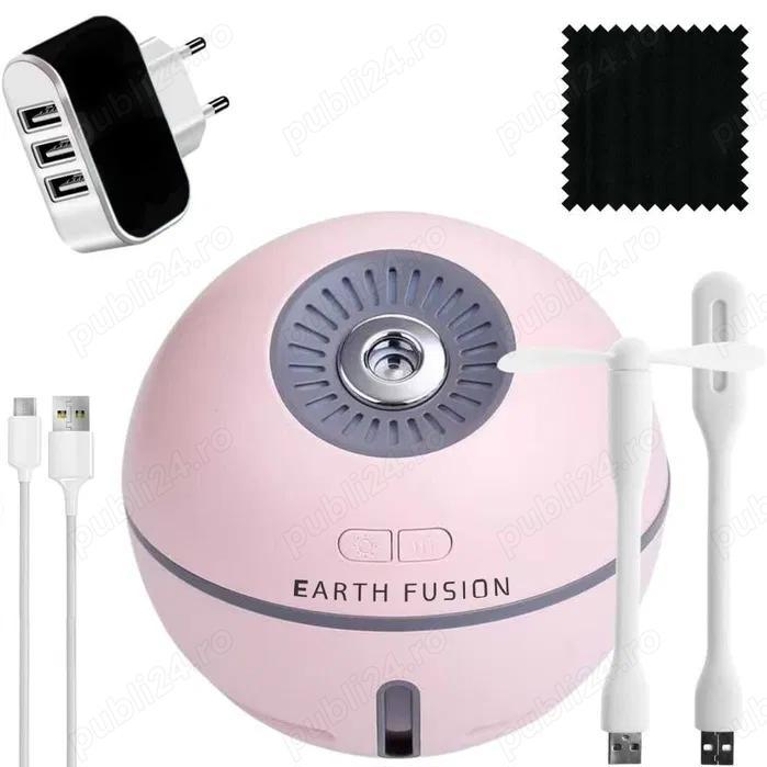 Umidificator de Aer Earth Fusion ,Portabil Ultrasonic 3 in 1,accesori