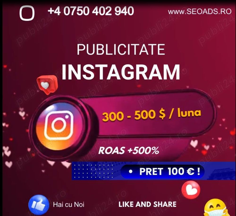 Publicitate TikTok. Promovare Facebook Ads - Publicitate Instagram. Publicitate Google ADS. SEO