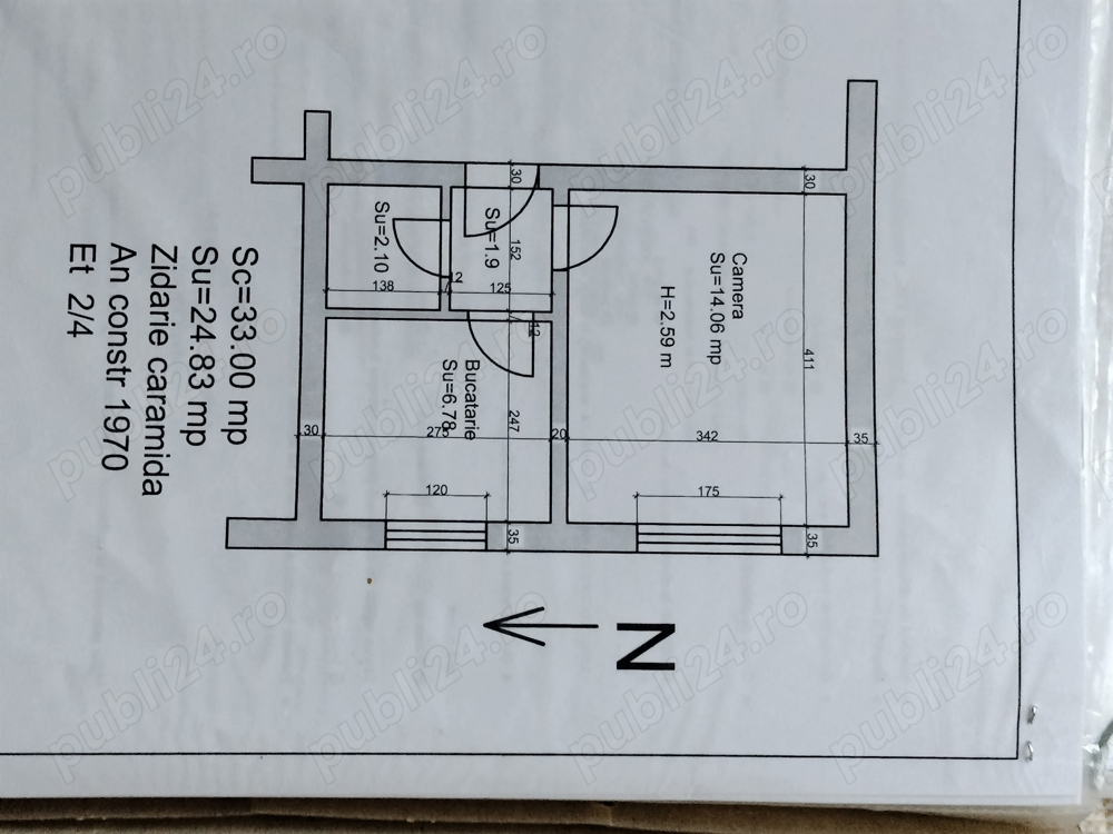 Apartament o camera de vanzare