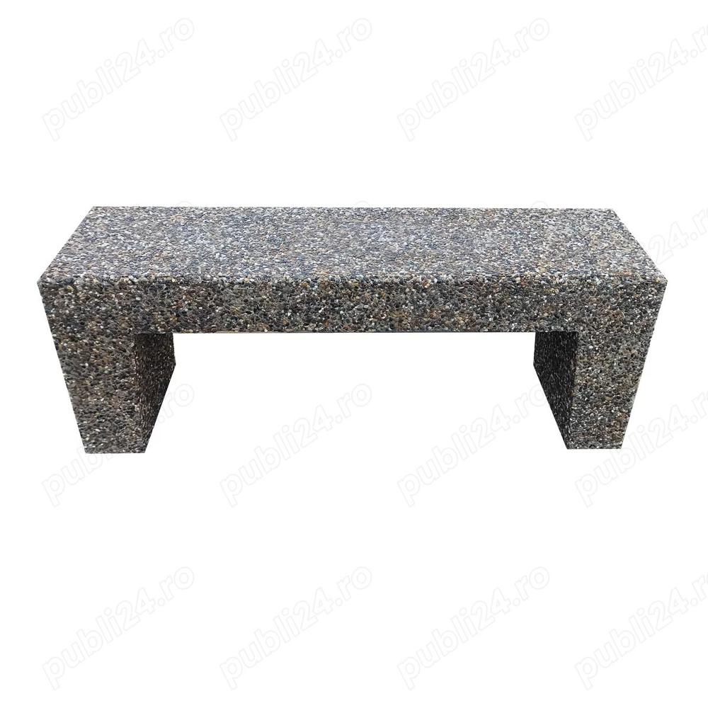 Banca din beton cu aspect de piatra de rau 120x45x35 cm Marcos