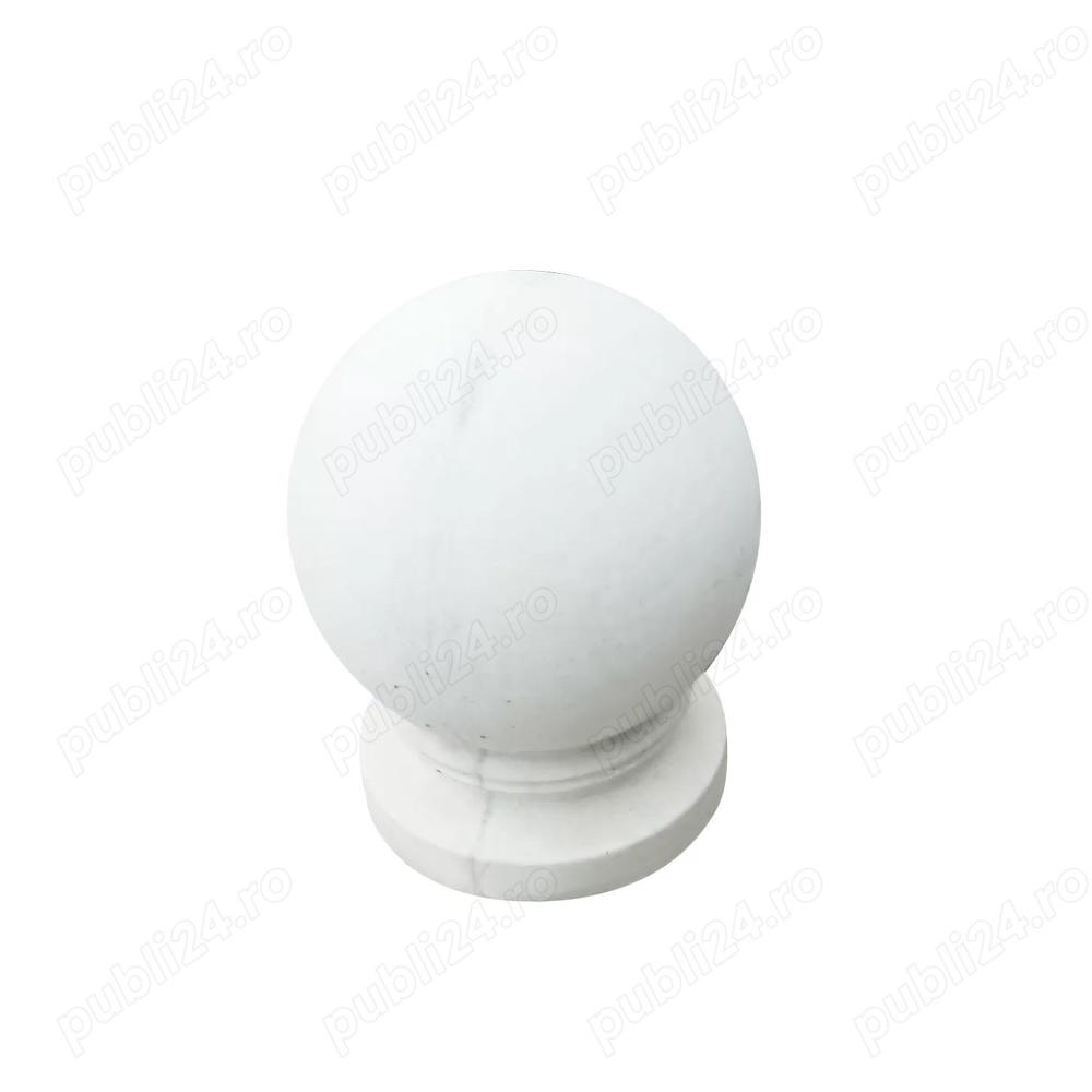 Bolard alb din beton rotund neted cu picior   35 cm