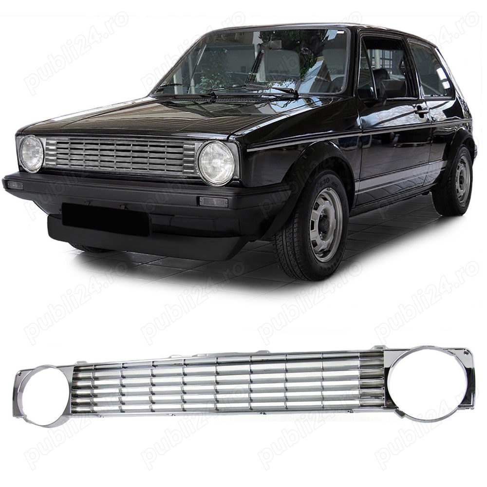 Grila sport tuning fara emblema VW Golf 1 MK1 CROM NOU