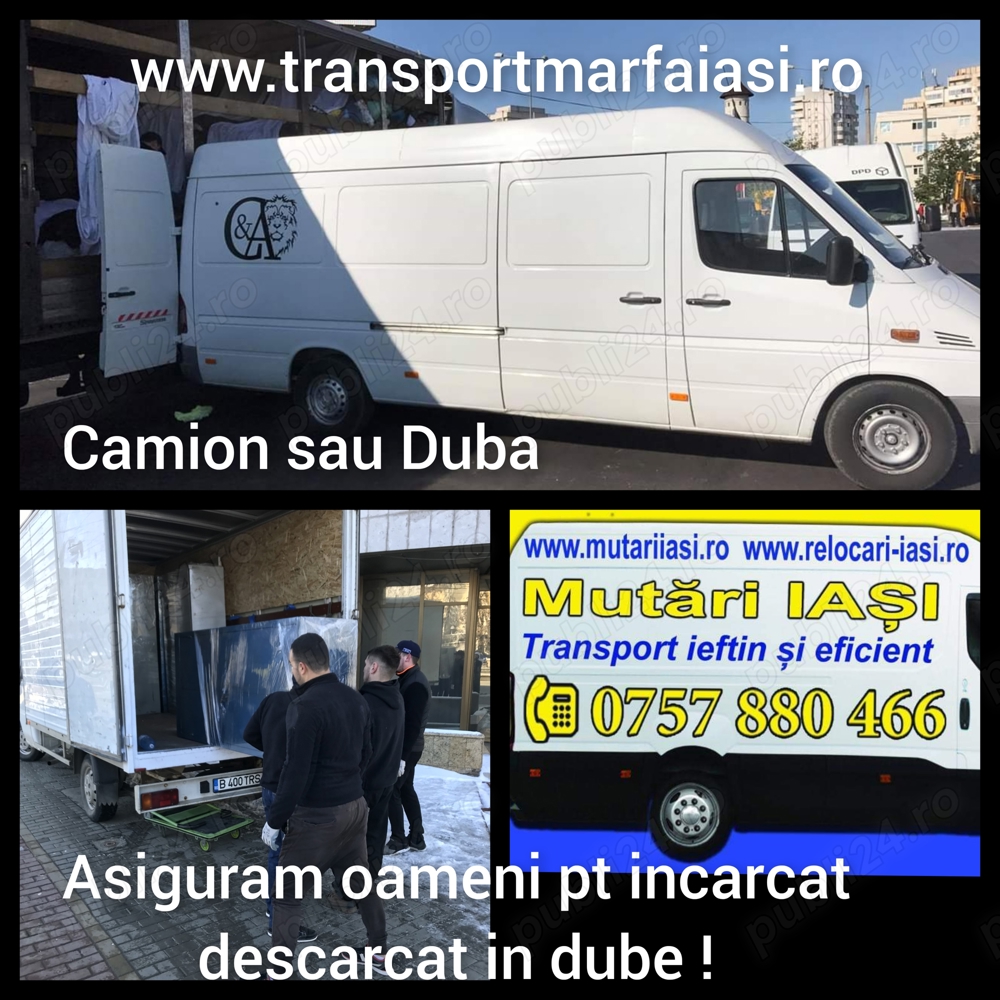 Transport marfa Mutari mobila Incarcat Descarcat in Camion sau Duba