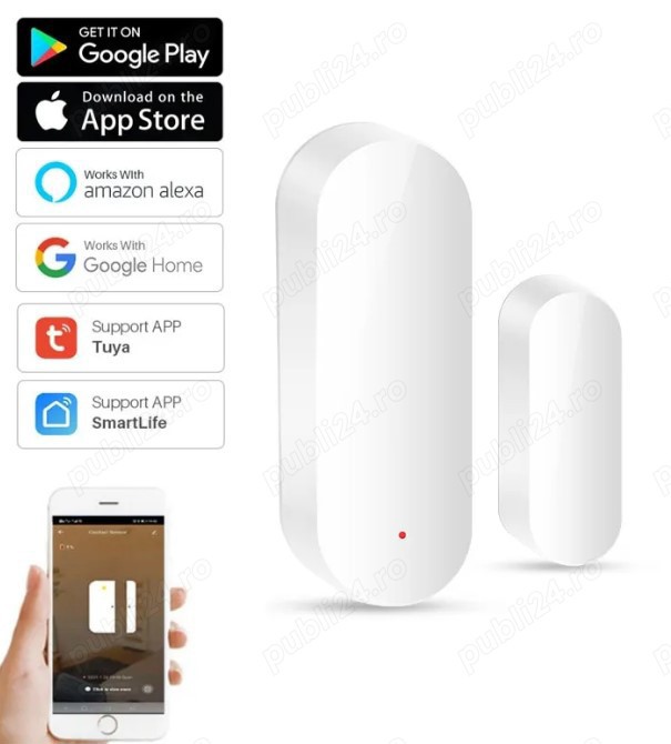 Senzor magnetic wireless Usa Geam Poarta Smart Home Tuya