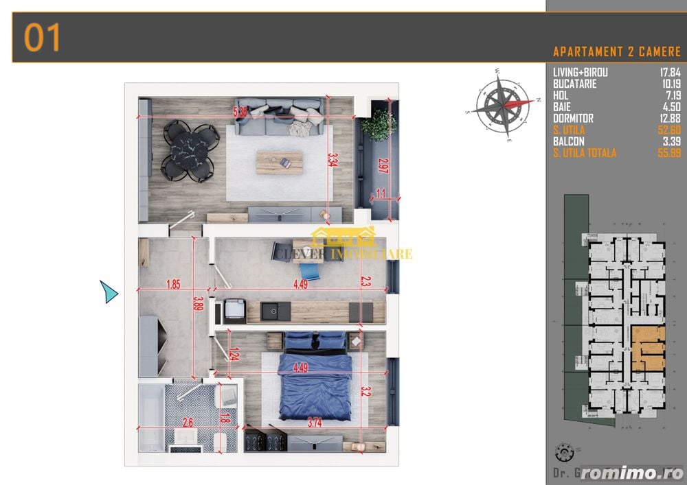 Titan-Pallady Apartament 2 camere Incalzire prin Pardoseala