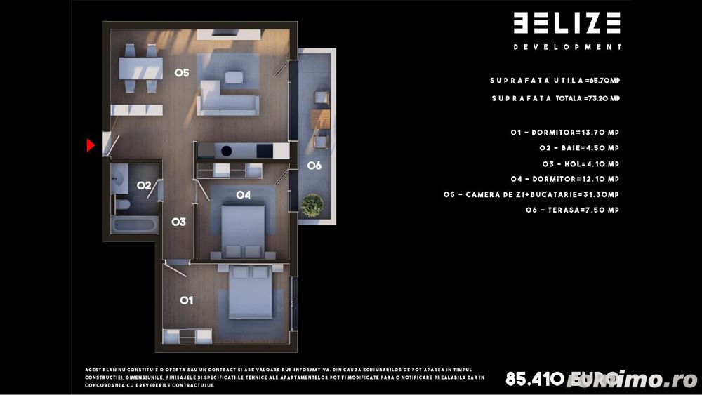 APARTAMENT 3 CAMERE BLOC FINALIZAT TERASA 7