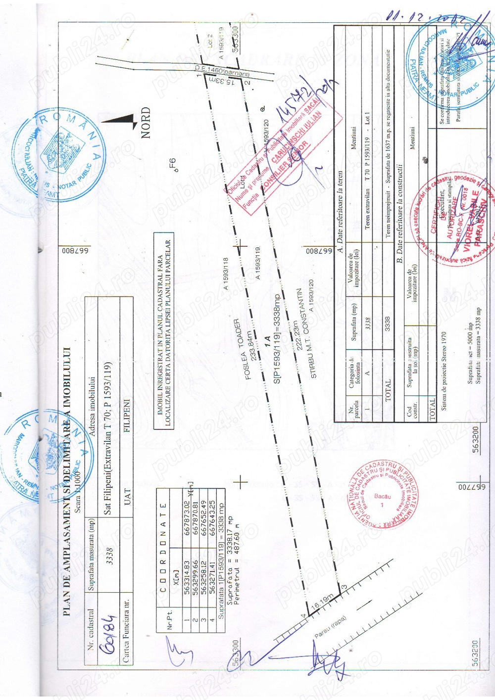 vand teren extravilan, comuna Filipeni, jud Bacau