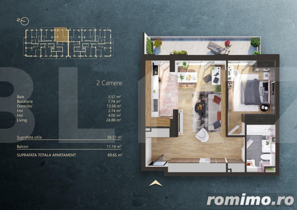 Apartament 2 camere intr-un Ansamblu rezidential Premium, zona Fabricii