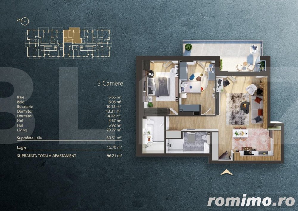 Apartament 3 camere intr-un Ansamblu rezidential Premium, zona Fabricii