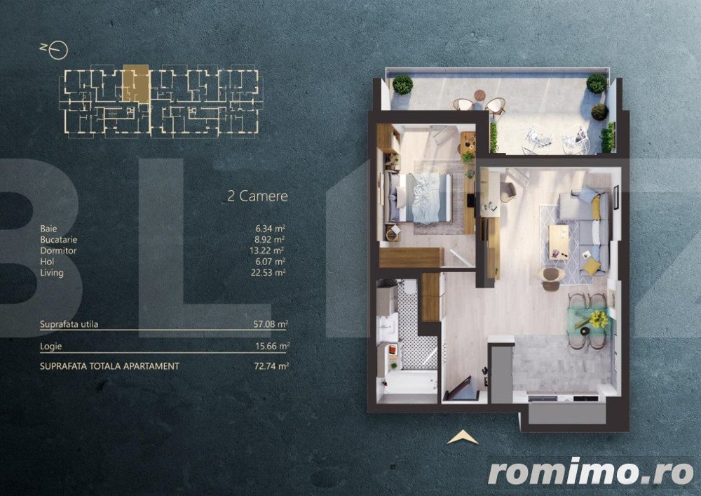 Apartament 2 camere intr-un Ansamblu rezidential Premium, zona Fabricii