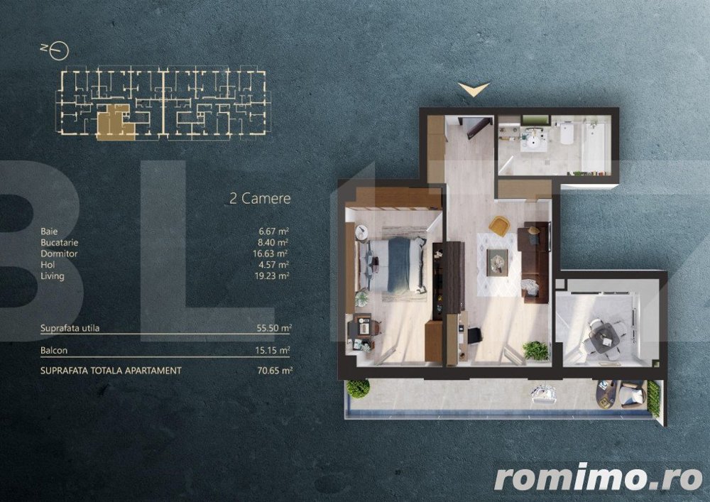 Apartament 2 camere intr-un Ansamblu rezidential Premium, zona Fabricii