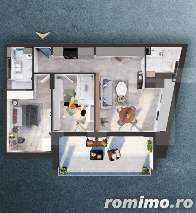 Apartament de 3 camere, 76.61 mp, cartier Iris