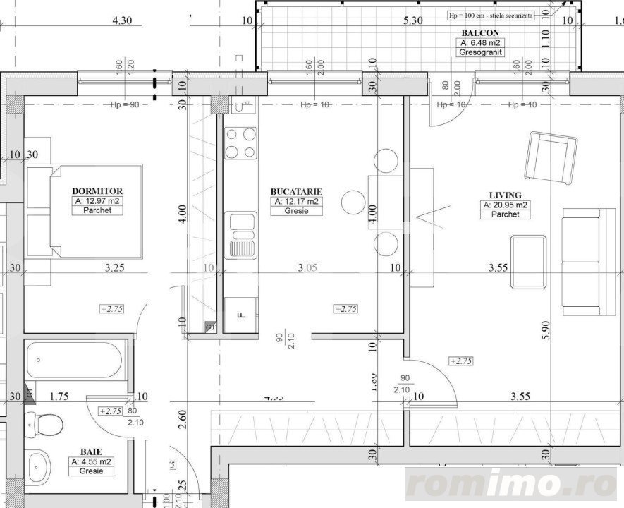 Apartament 2 camere, 60 mp utili, Finisat sau semifinisat, cum doriti