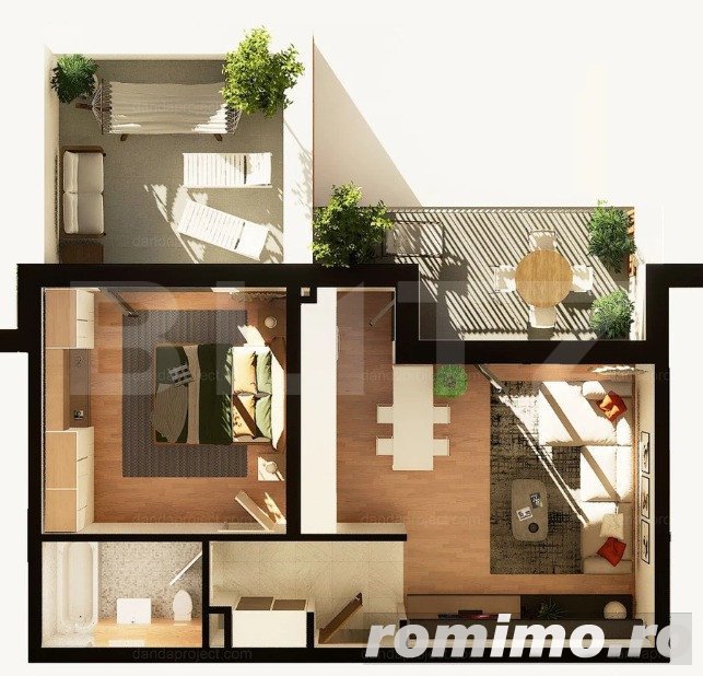 Apartament 2 camere, 56 mp, terasa 27 mp, constructie noua, zona Dunarii 