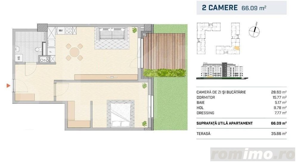 Apartament 2 camere, gradina, SEMICENTRAL