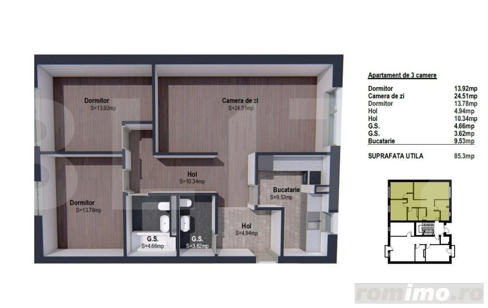 Blitz va propune spre vanzare un apartament spatios, zona linistita