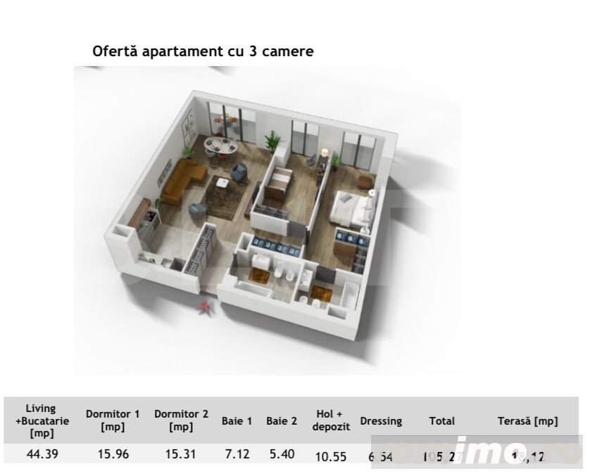 Apartament 3 camere ,97 mp, zona Centrala in cel mai exclusivist bloc din Cluj  