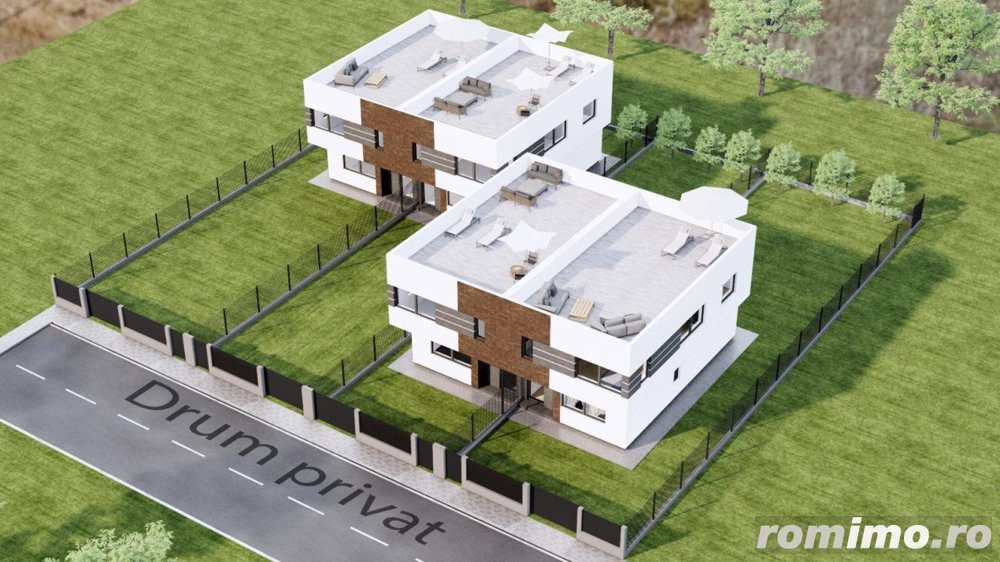 Duplex cu arhitectura moderna, 119 mp, semifinisat, zona Terra 