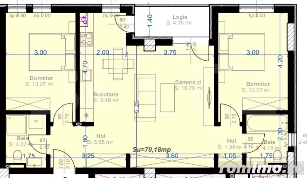 Apartament 3 camere, 70 mp utili, zona Aradului