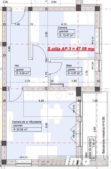 Apartament cu 2 camere, 47mp, zona Giroc