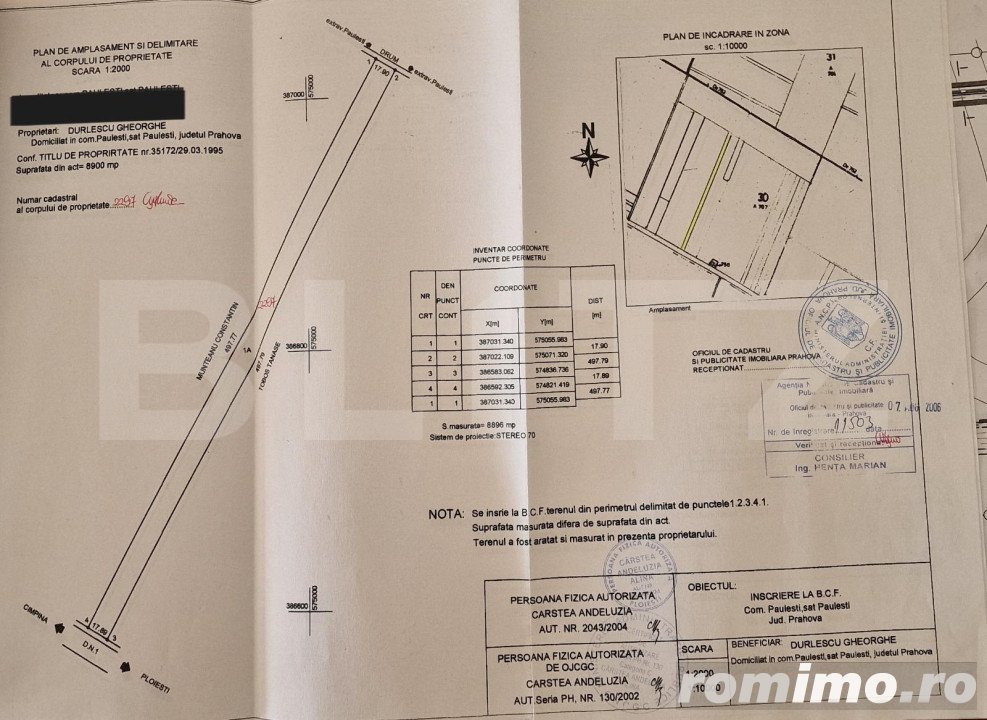Teren intravilan, 8900 mp, Paulesti DN1