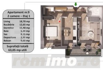 Apartament 2 camere, zona Tractorul-faza de constructie